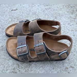 Birkenstock Milano Habana Oiled Leather Size 37 EU Sandal